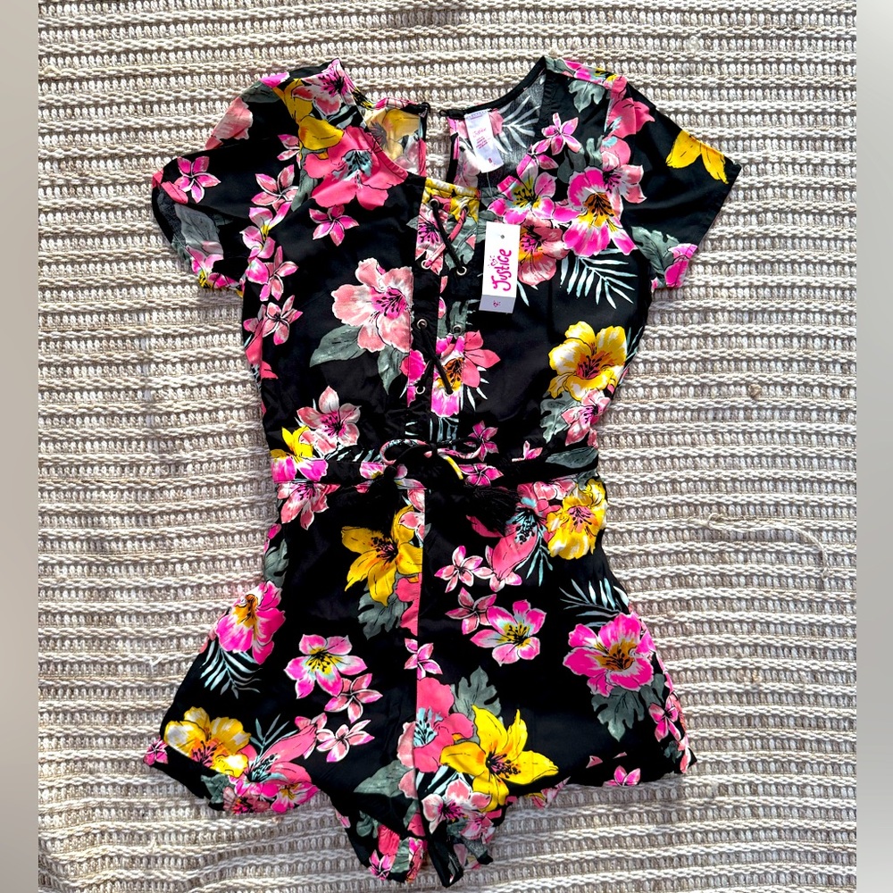 Floral Kids Romper - Black, Pink, Yellow